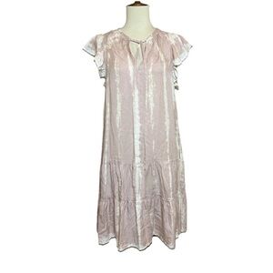 Knox Rose Shift Dress Pink Chambray 100% Lyocell Tiered Women’s Size S NWT